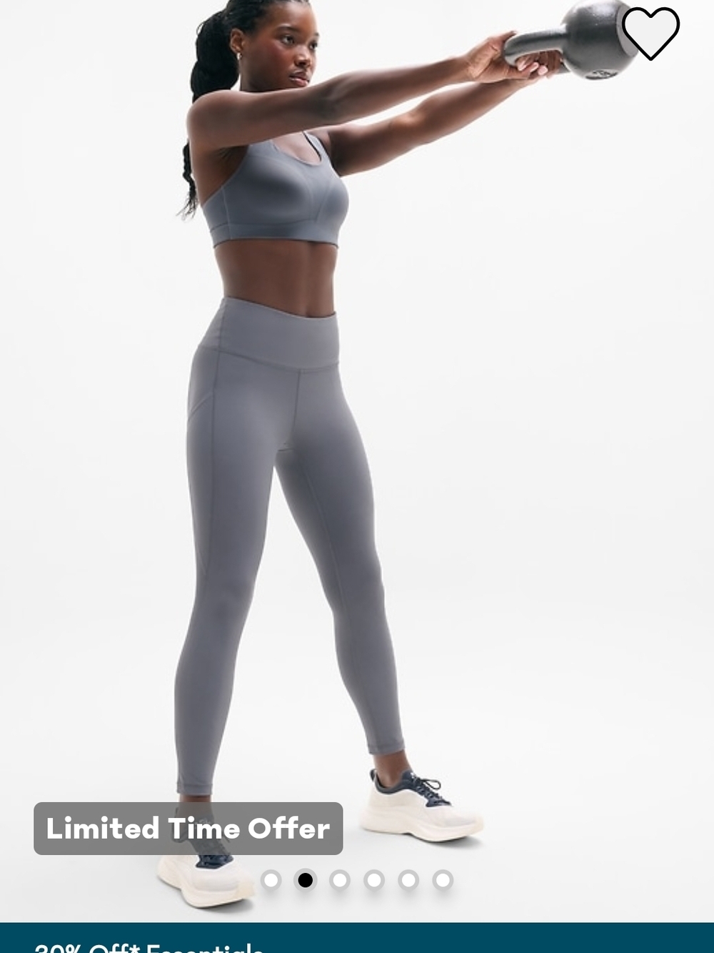 Athleta High-Rise Slate Grey Interval Stash 7/8 Tight Performance Leggings - Picture 6 of 7